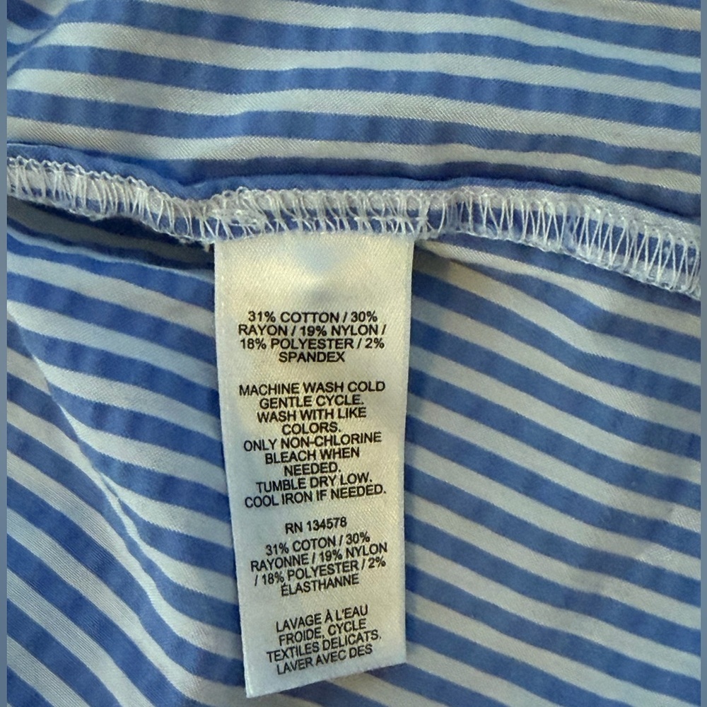 Vineyard Vines Light Blue Striped Preppy Shirt Dress - Picture 5 of 5